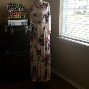 White Floral maxi dress